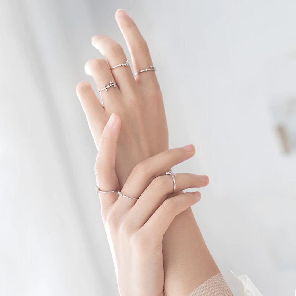 ❤️Zodiac Constellations Sagittarius Silver Size Adjustable Ring For Women, F182 - Picture 4 of 5